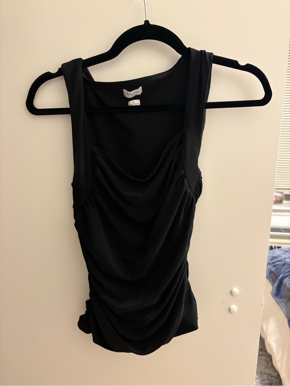 Aritzia Black Draped Camisole Tank